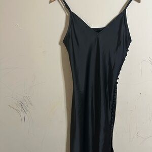 Satin  Black Slip Dress
